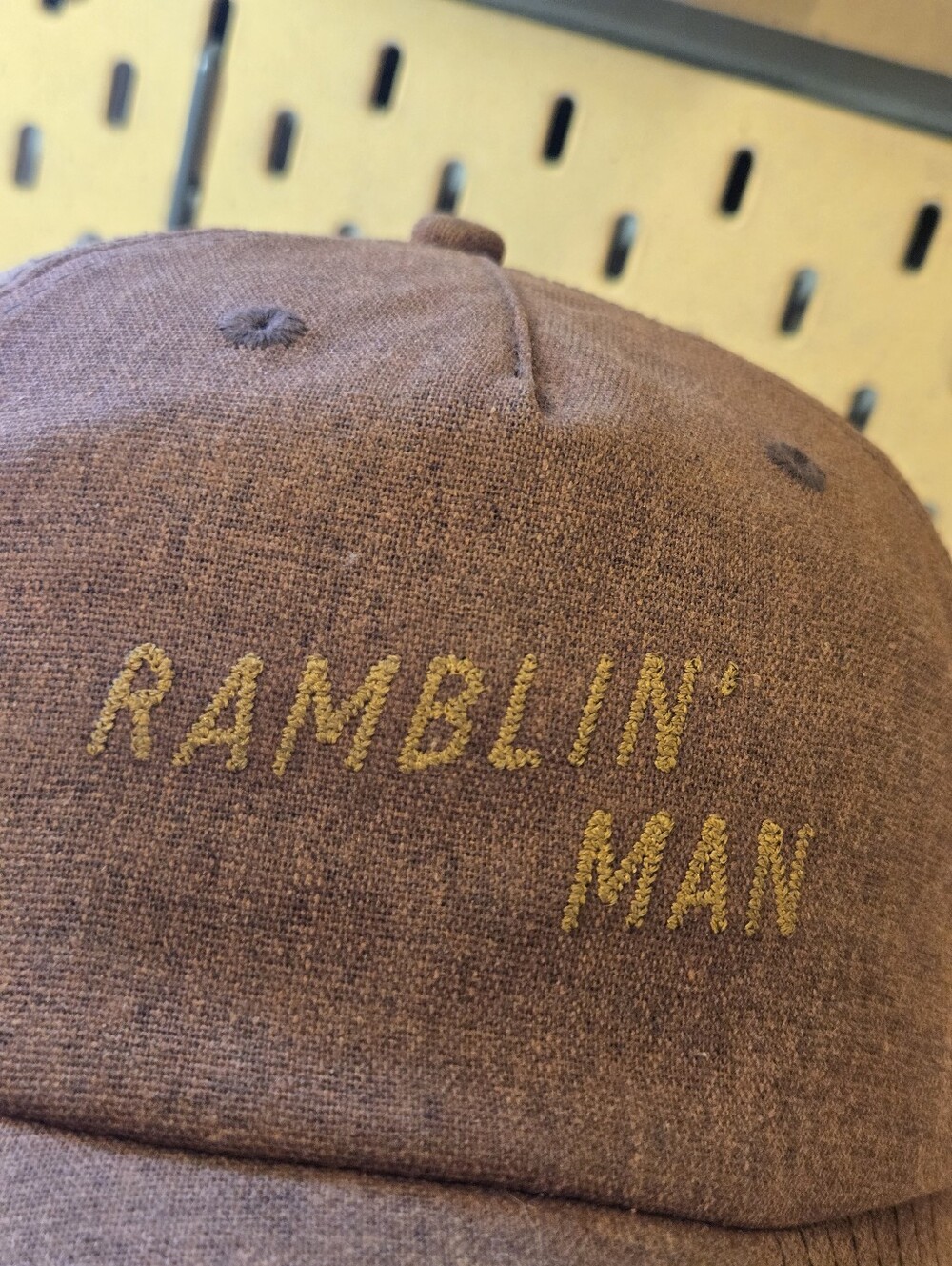 Seager Ramblin Man Hemp Snapback Hat Brown Western Chain Stitch Embroidered